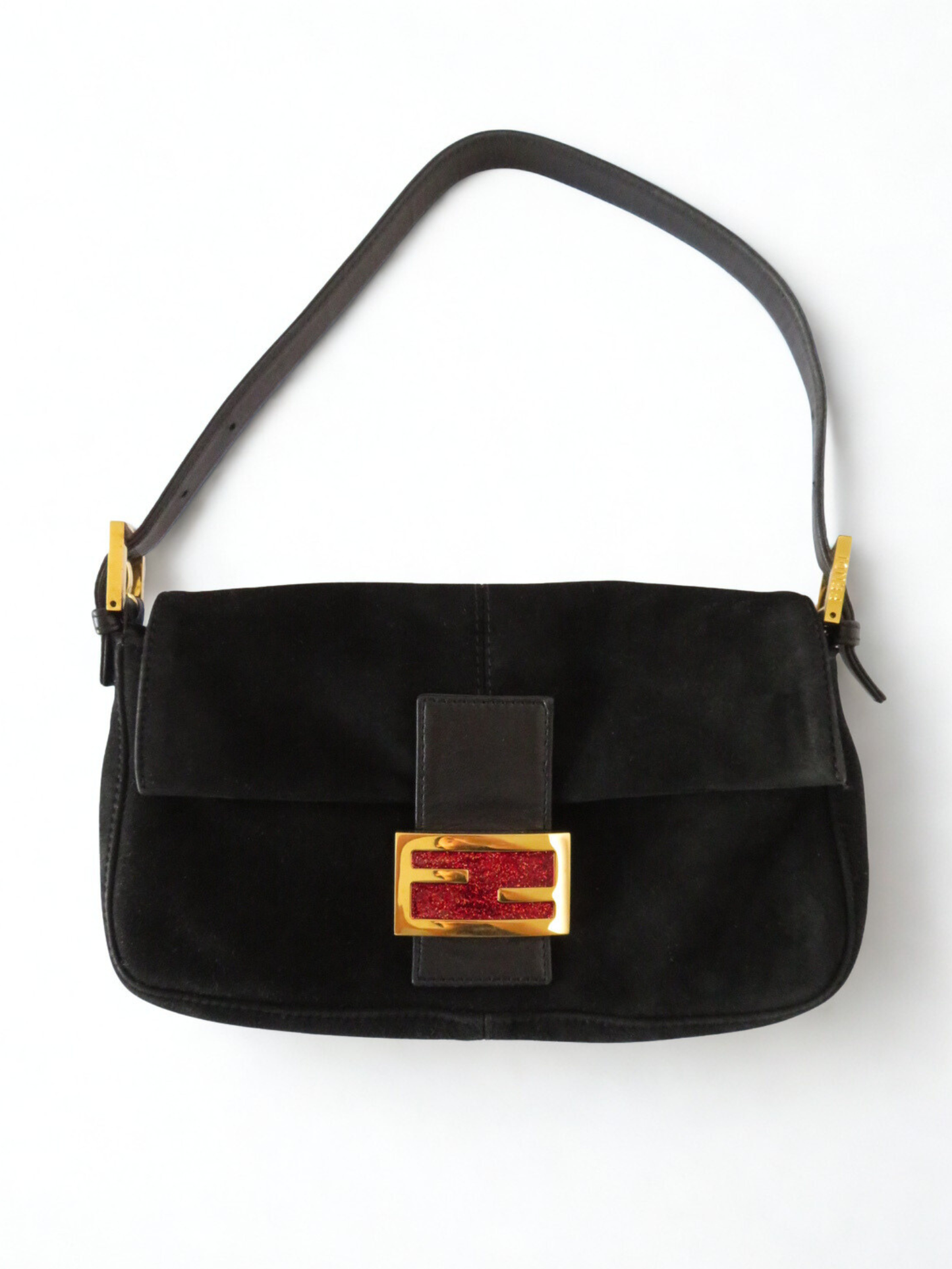 Vintage Black Suede Fendi Baguette