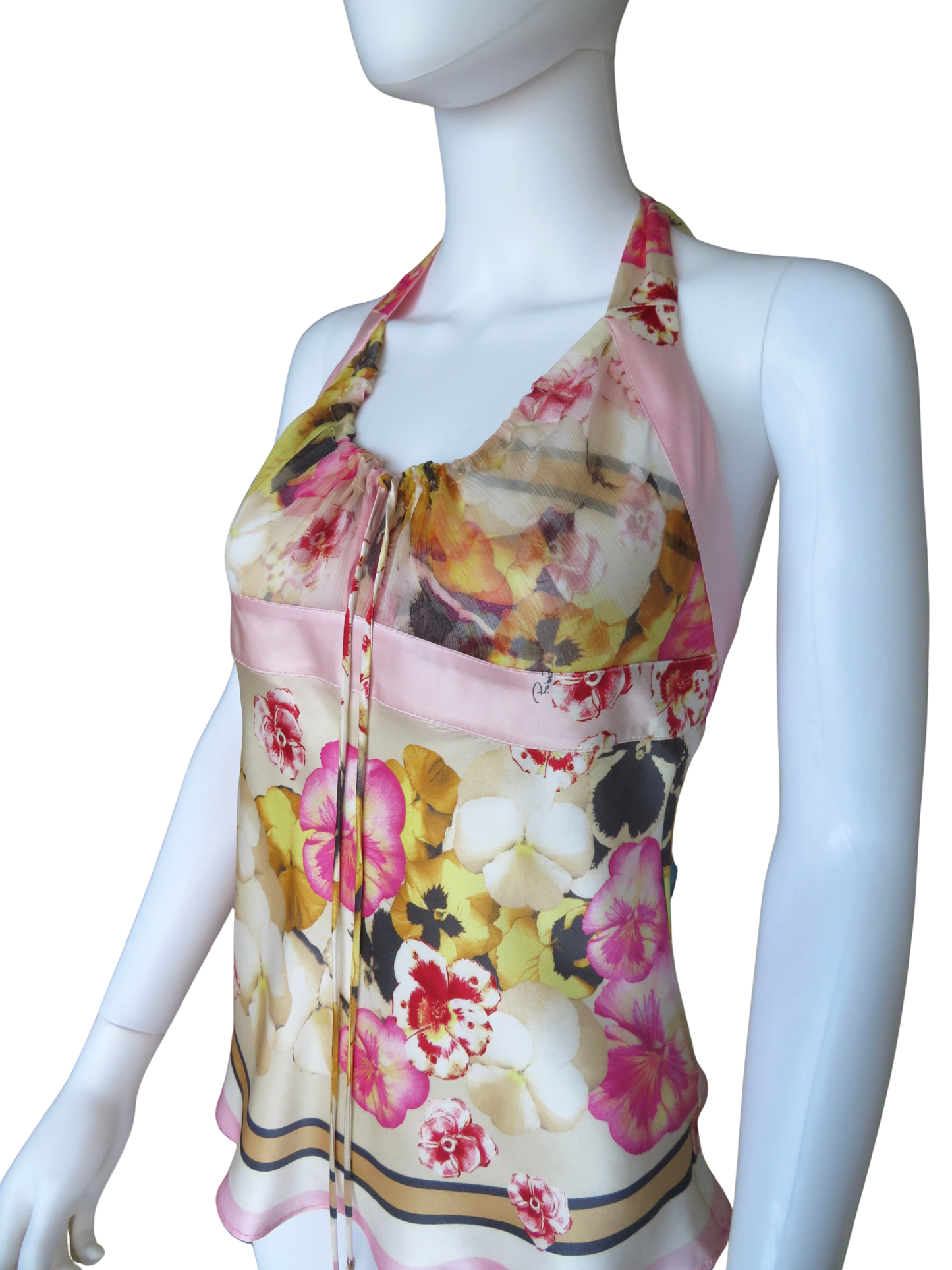 Roberto Cavalli Floral Halter Top