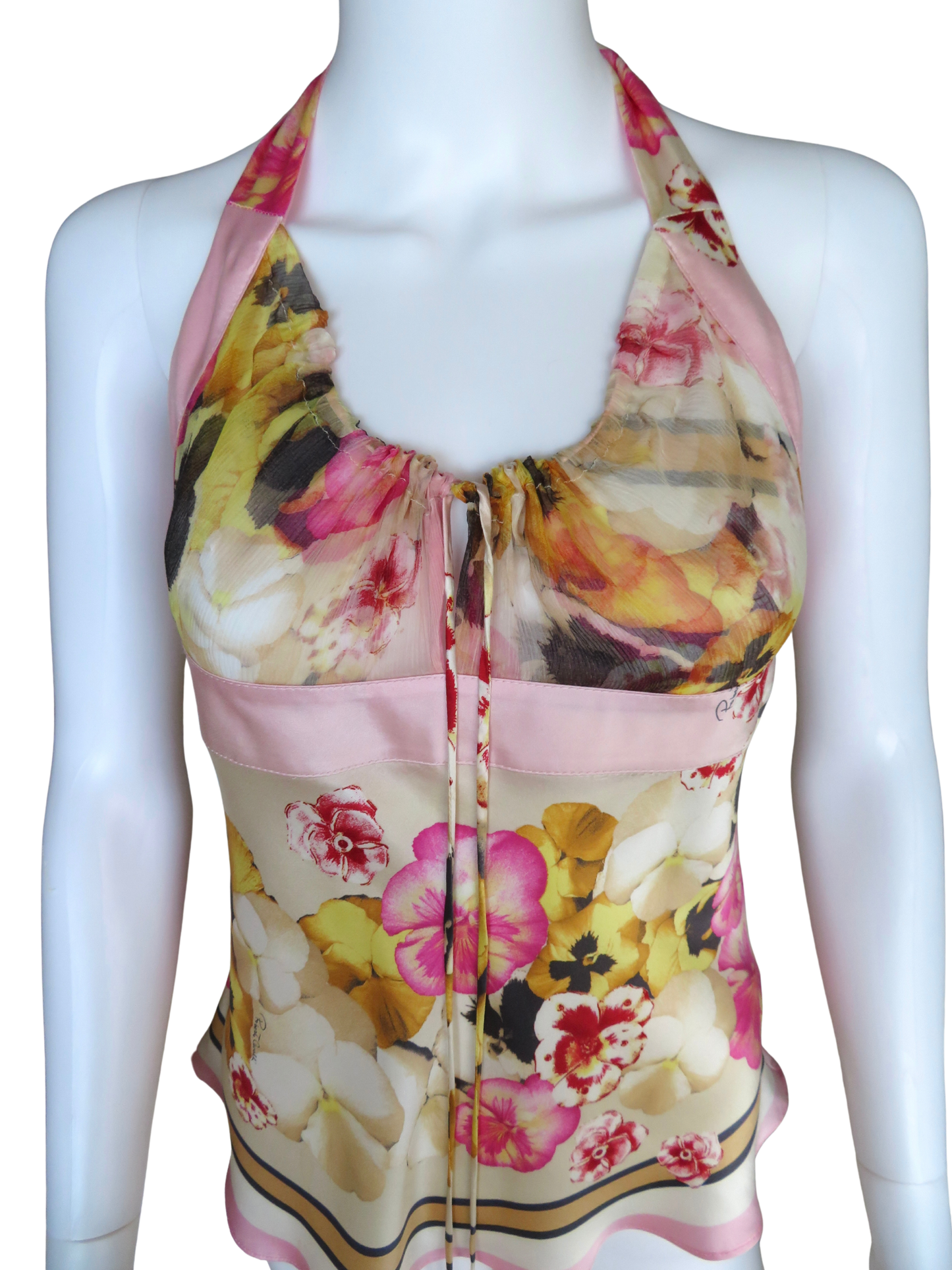 Roberto Cavalli Floral Halter Top