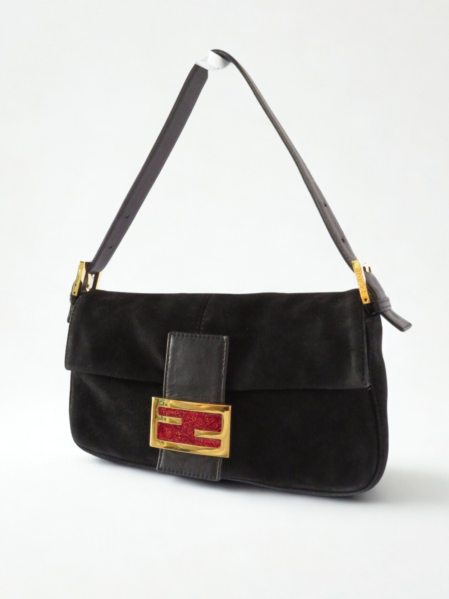 Vintage Black Suede Fendi Baguette