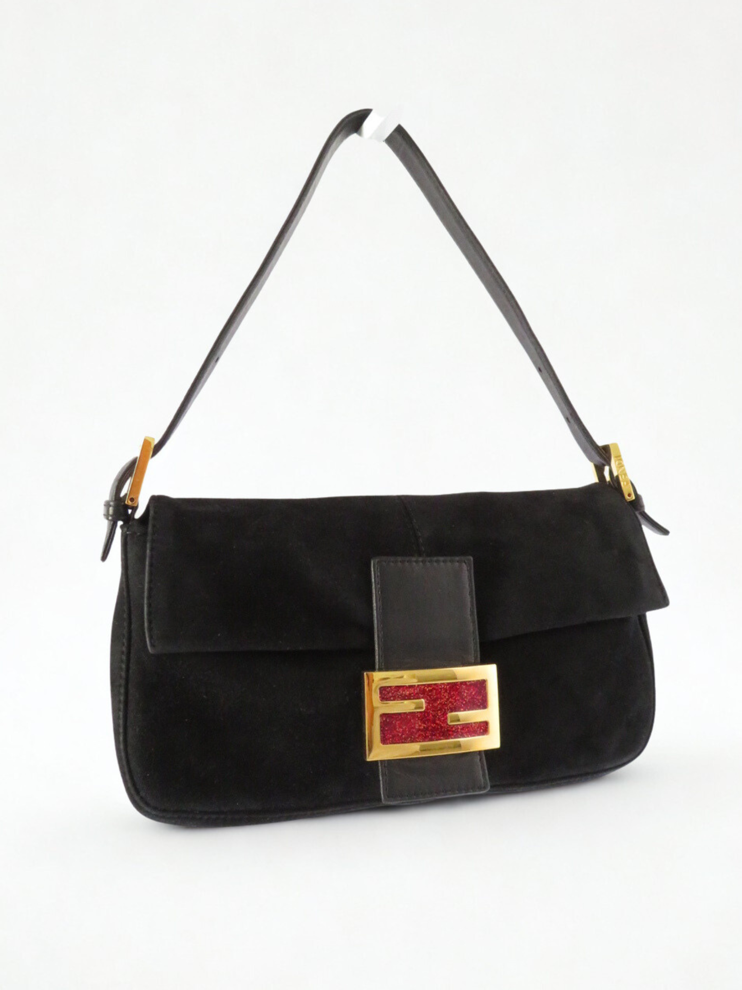 Vintage Black Suede Fendi Baguette