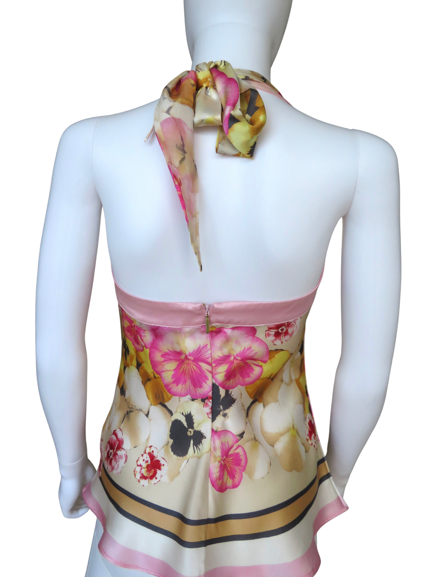 Roberto Cavalli Floral Halter Top