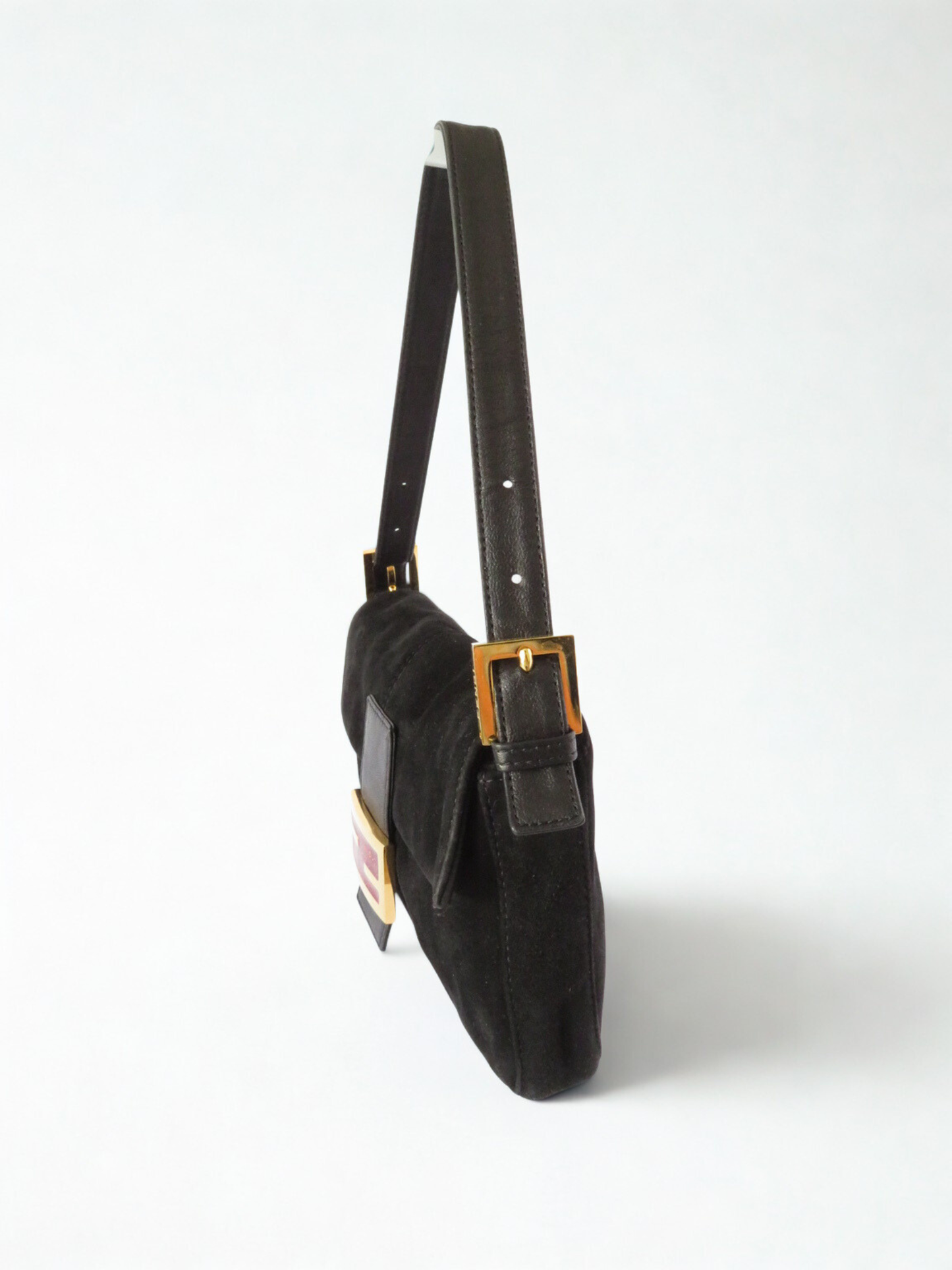 Vintage Black Suede Fendi Baguette