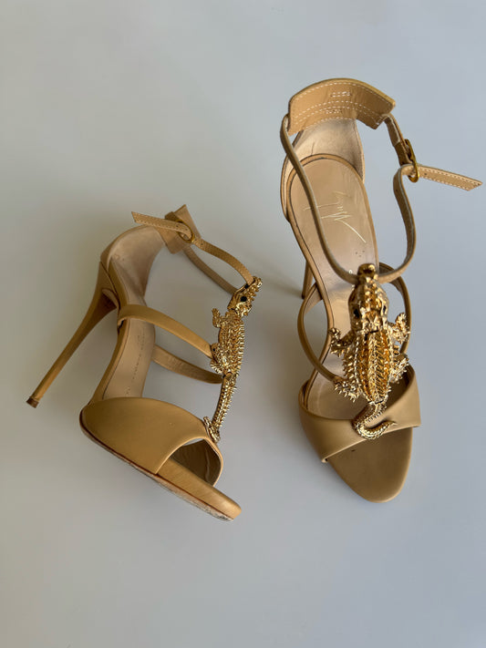 Giuseppe Zanotti Alligator Embellished Heels