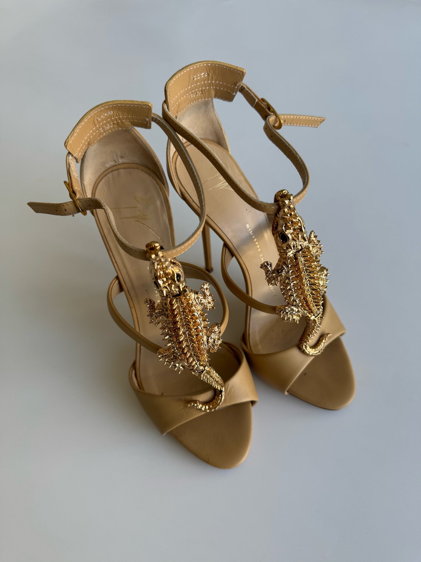 Giuseppe Zanotti Alligator Embellished Heels