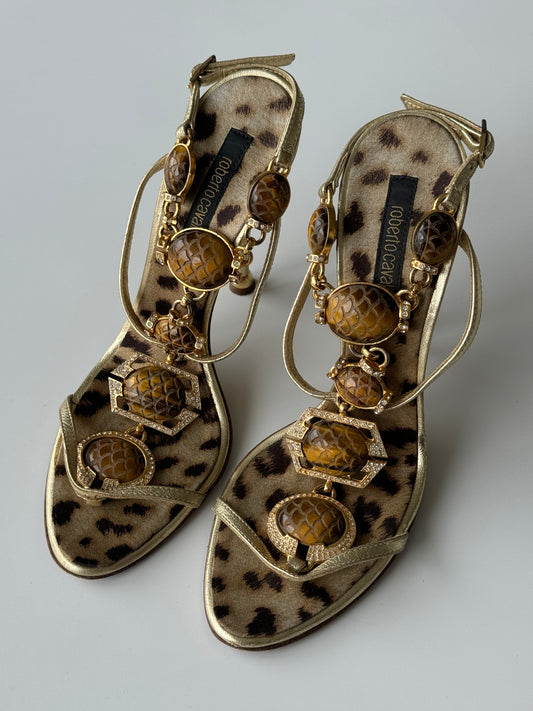 Roberto Cavalli Vintage Tiger's Eye Heels