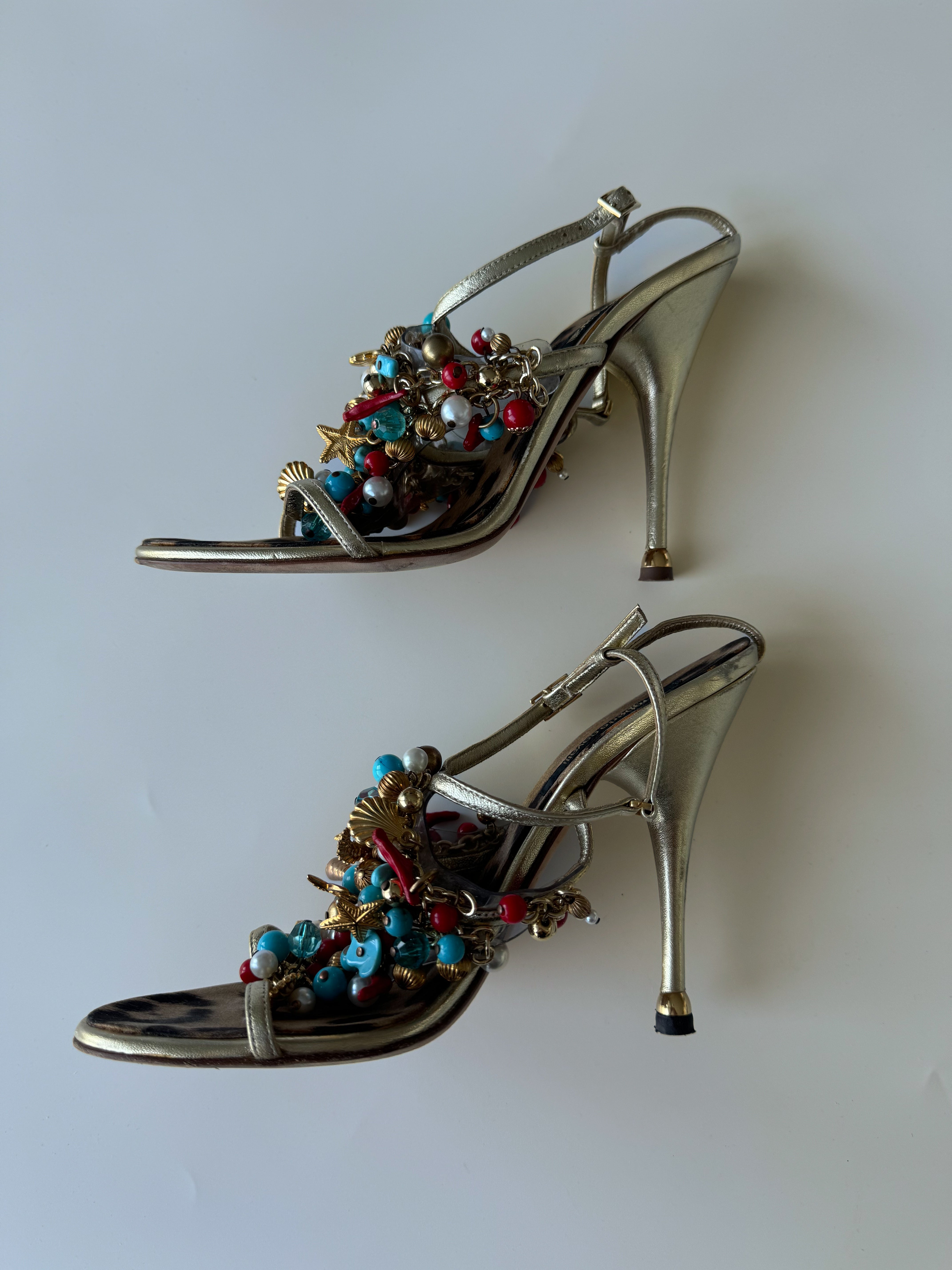 Roberto Cavalli Seashell Beaded Heels – Tropic of Vintage