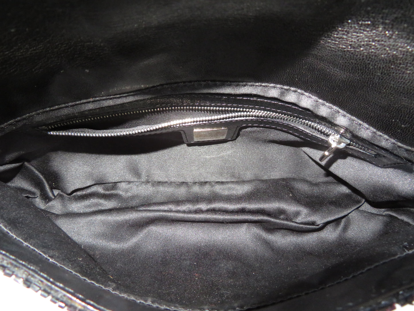Rare Vintage Black Sequin Fendi Baguette