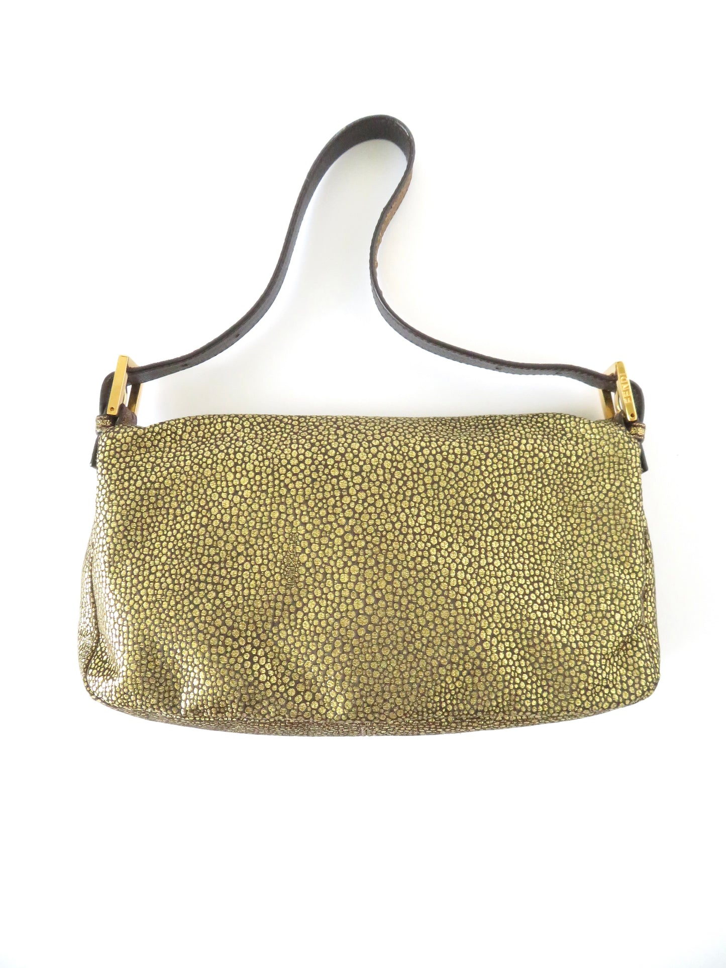 Vintage Metallic Gold Fendi Baguette