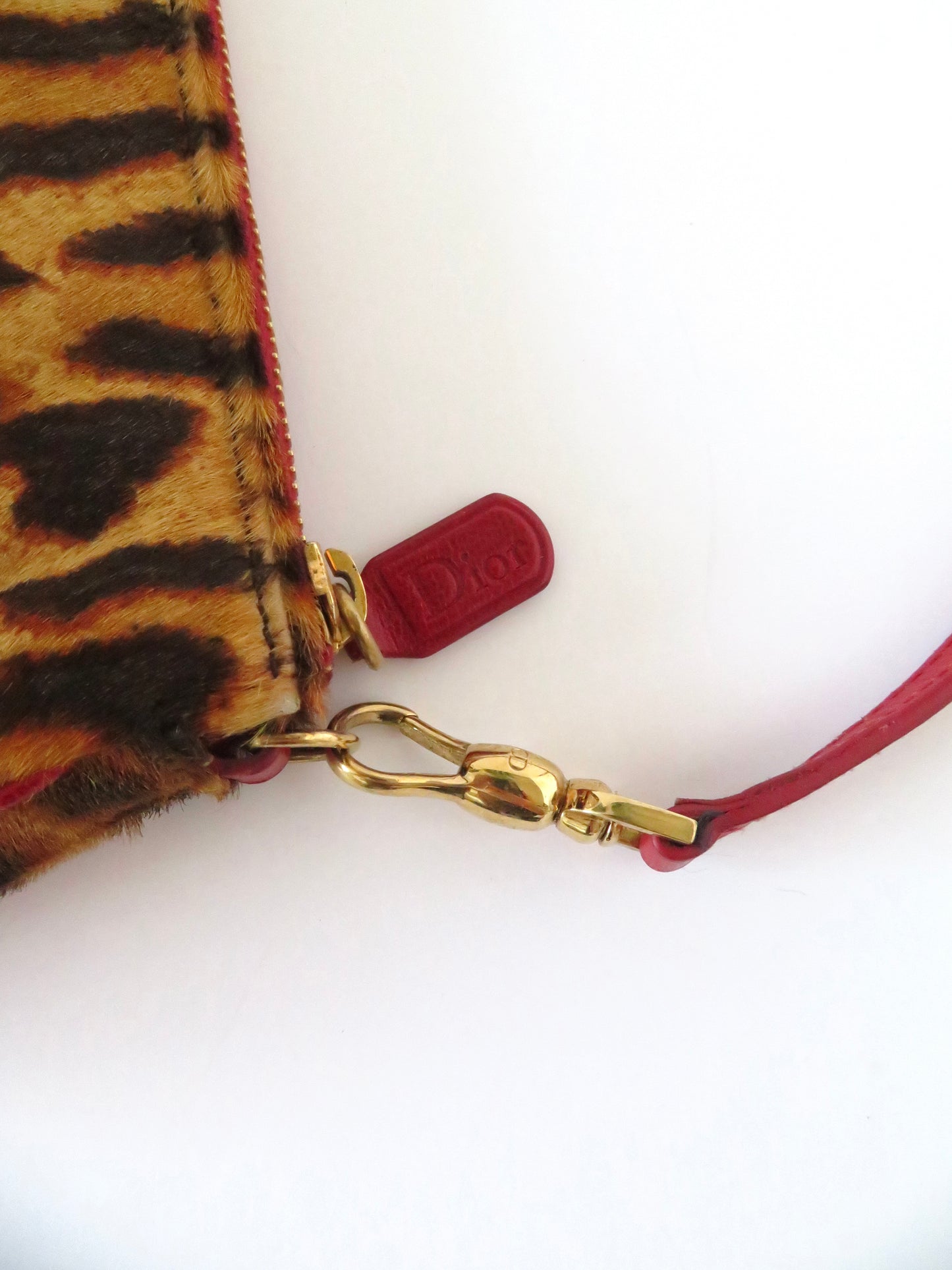 Vintage Dior Leopard Pony Hair Saddle Bag