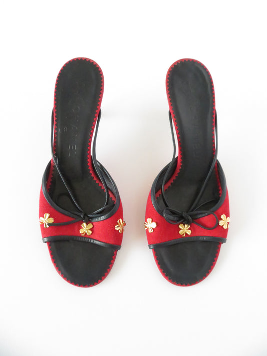 Rare Vintage Chanel Lucky Clover Heels