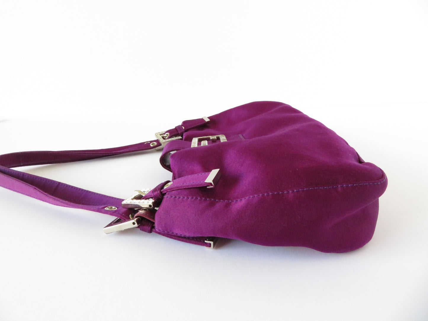 Rare Fendi Silk Crystal Embellished Baguette