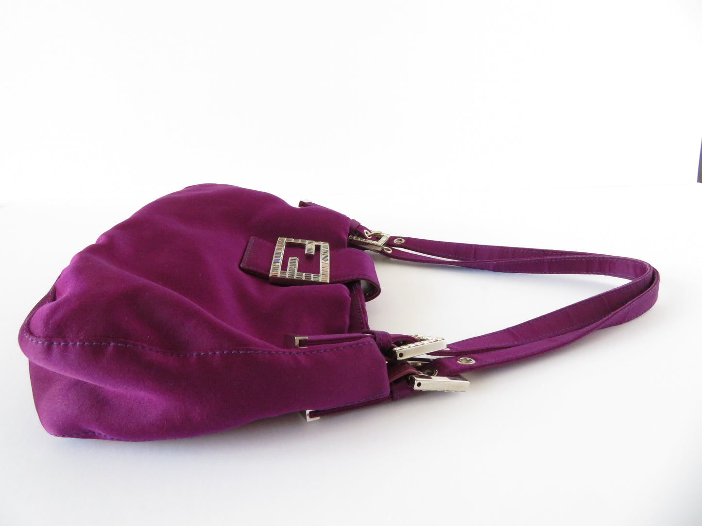 Rare Fendi Silk Crystal Embellished Baguette