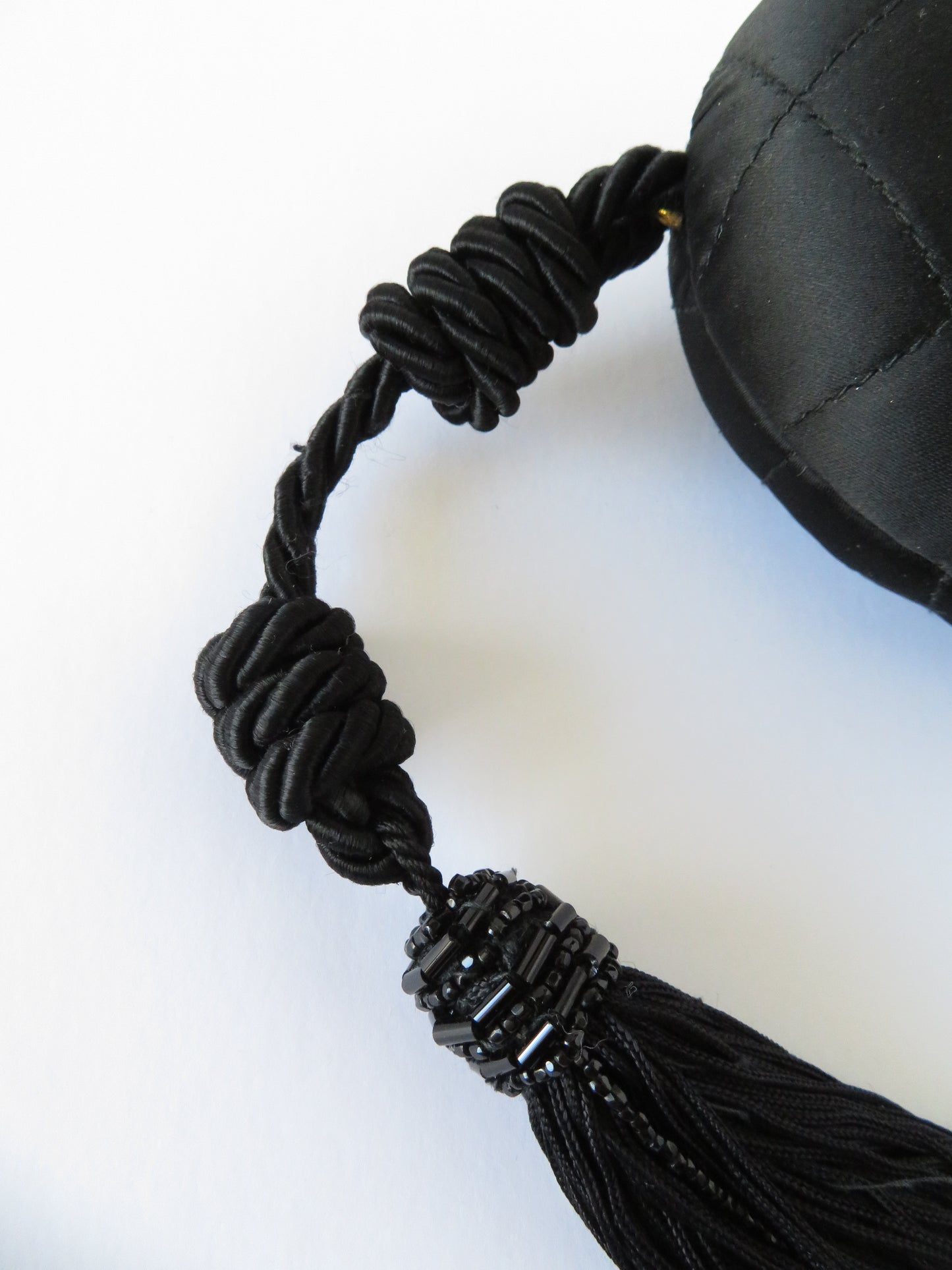 Chanel Satin Crystal CC Tassel Clutch