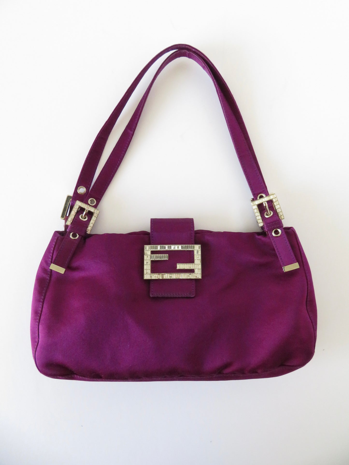 Rare Fendi Silk Crystal Embellished Baguette