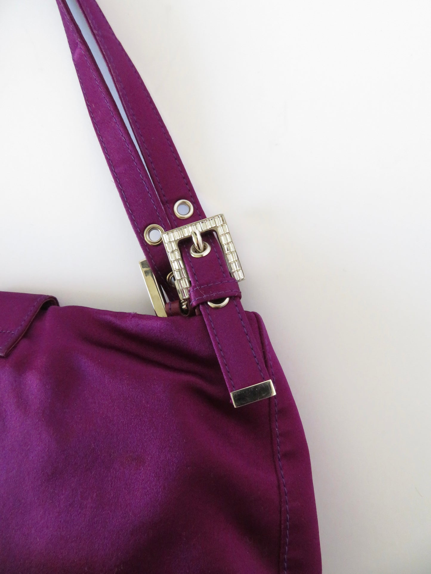 Rare Fendi Silk Crystal Embellished Baguette