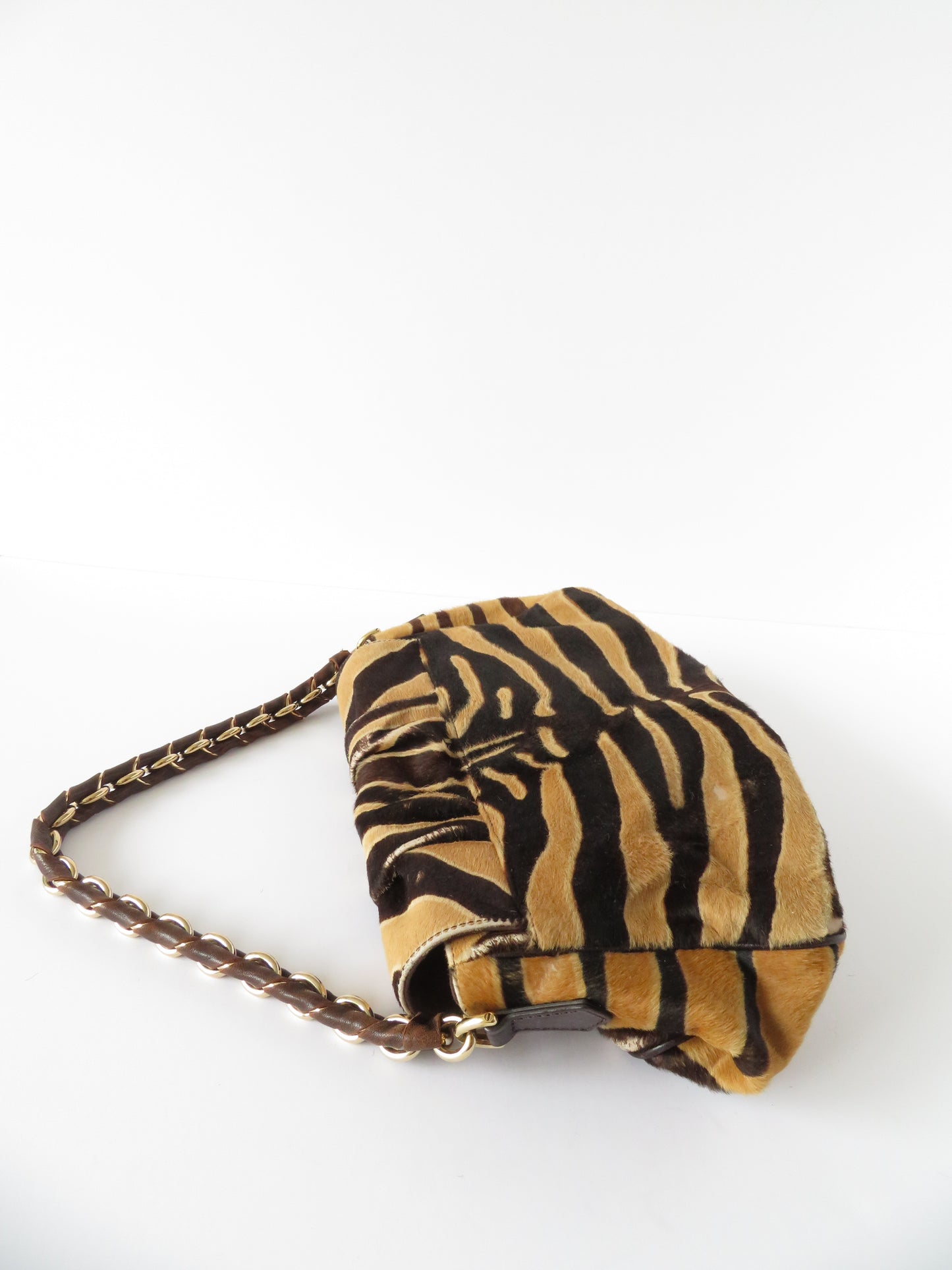 Fendi Tiger Print Large Chain Baguette Bag
