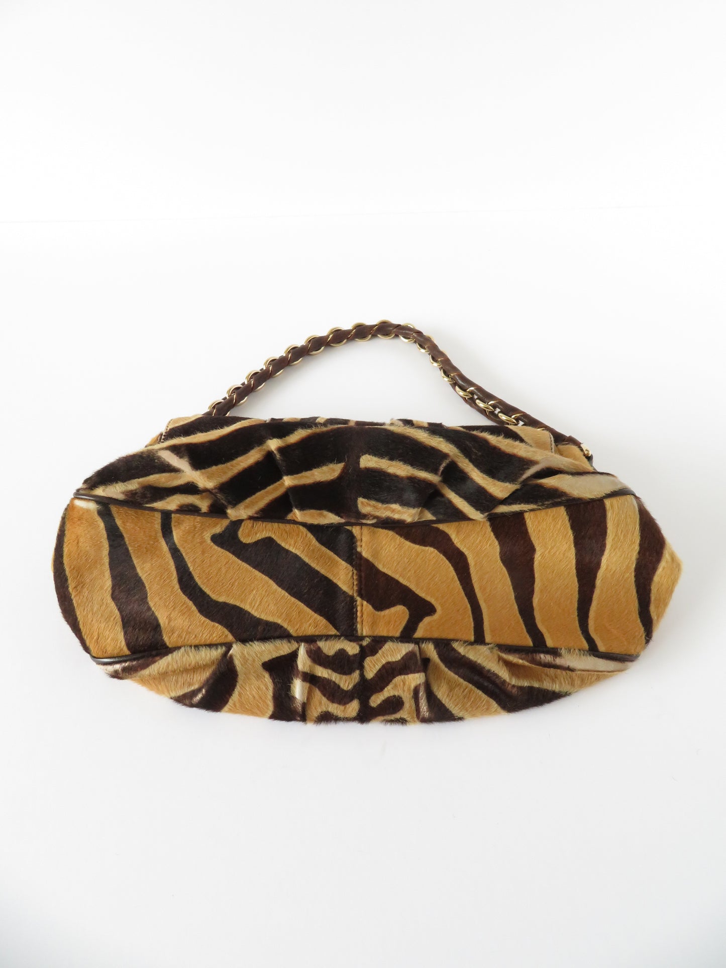 Fendi Tiger Print Large Chain Baguette Bag