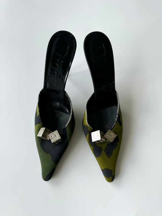 Dior Camo Dice Heels