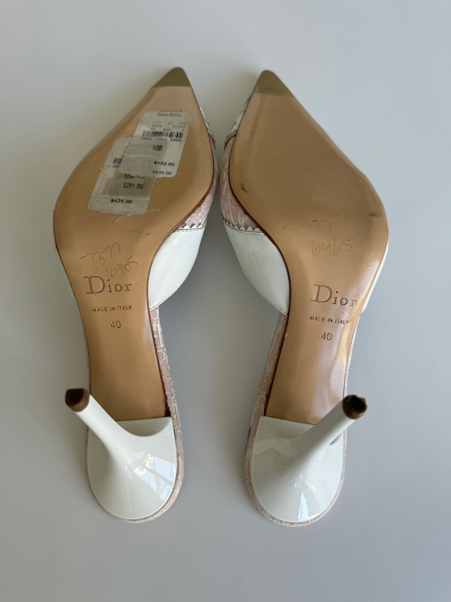 Vintage Dior Pink Monogram Mules